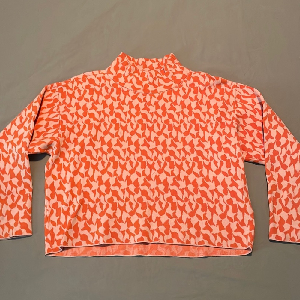 Anthropologie- Orange mock neck sweater